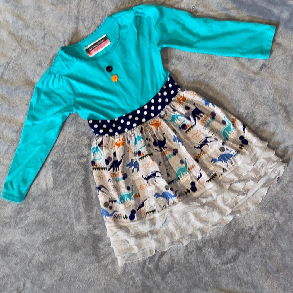 Handmade Dinosaur Dress from “Sew Sassy” Boutique
